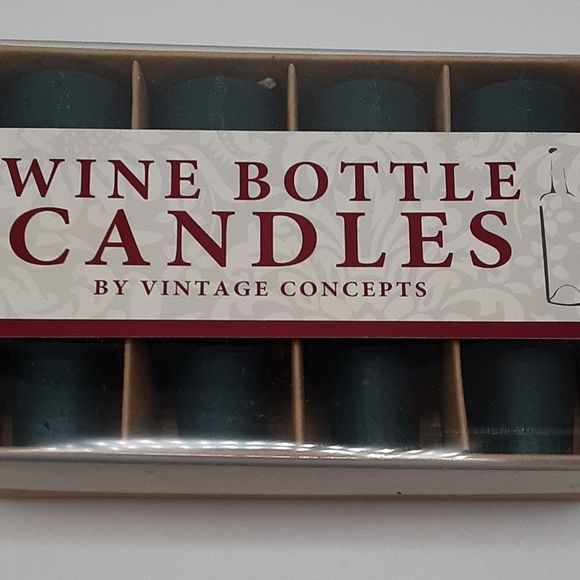 Wine bottle Candle set- 4 pcs- Green 6 HOUR BURN TIME-UNSCENTED - Picture 1 of 2